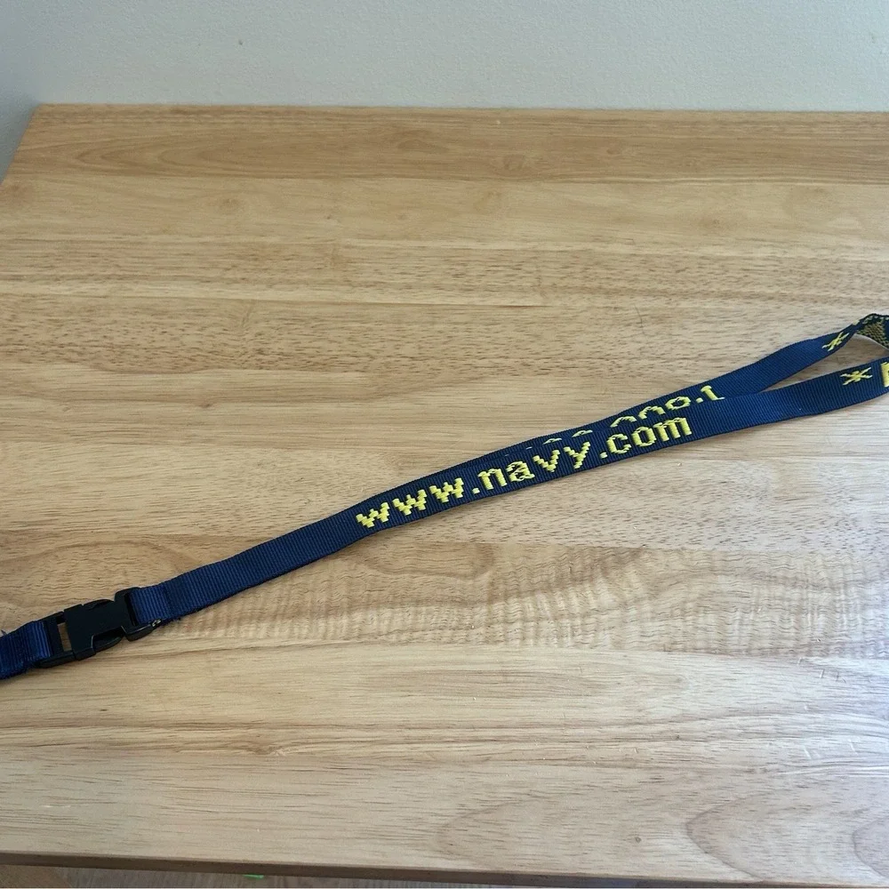 USA Navy Lanyard Neck Strap Key Ring Blue Yellow military
